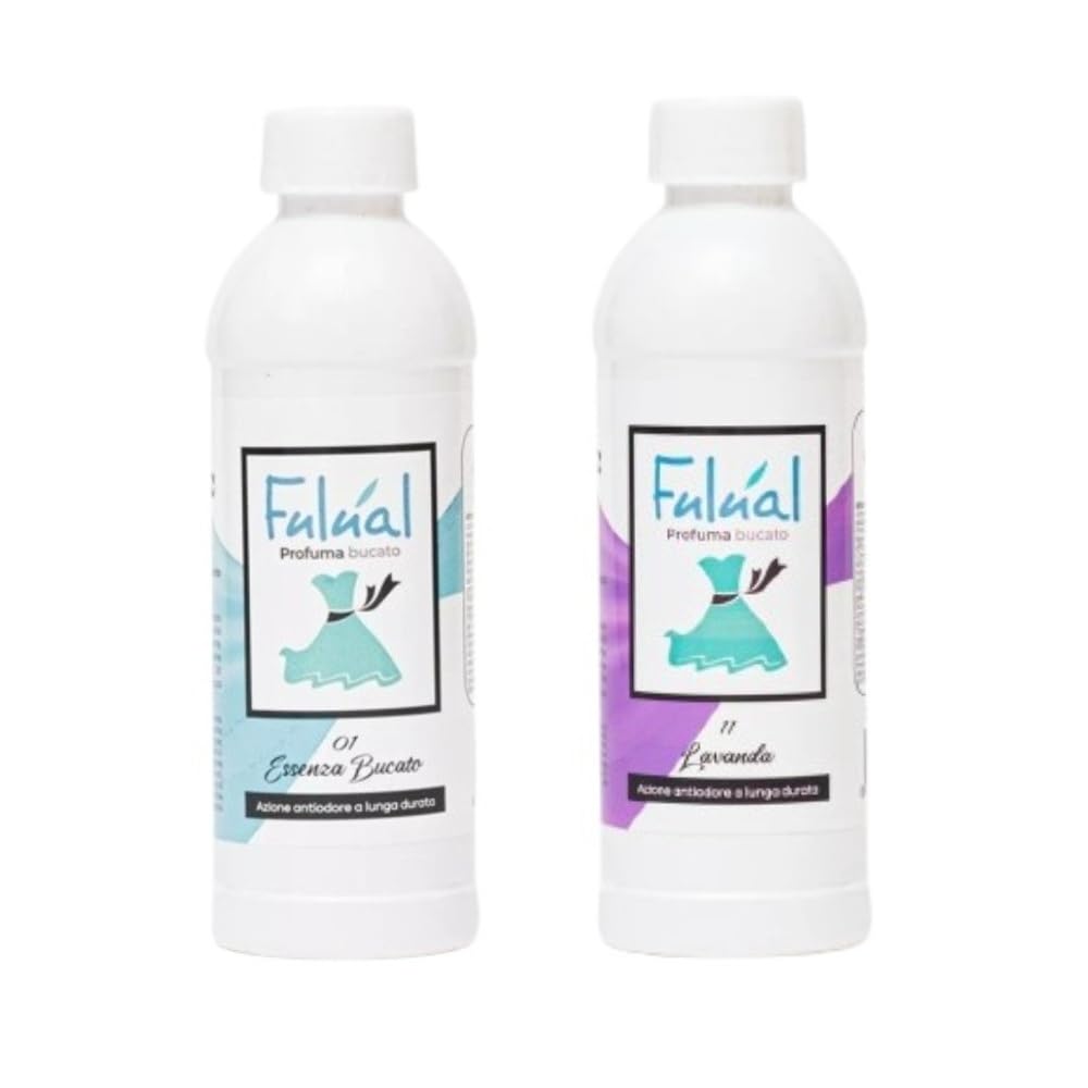 Fulual set 2 profumatori liquido per il bucato ml.250 essenza BUCATO e LAVANDA