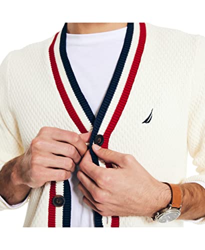 Nautica Men's Button Cardigan, Marshmallow, Xx-Large #TOP4