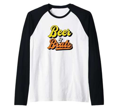 Beer And Brats Bratwurst Grilling Summer BEER & BRATS Raglan Baseball Tee