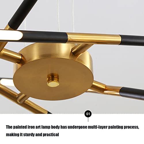 Lustre Spoutnik noir et or à 8 lampes LED dimmables avec télécommande - 4