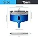 Teronbeta Diamond Hole Saw 70mm with Pilot Center Drill Bit, Vacuum Brazed Diamond Core Hole Cutter for Tile, Porcelain, Glass, Ceramic, Marble