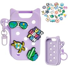 Silicone Spray Holder for Touchland, Compatible with Power Mist 1 FL Oz/30ML, Croc-Style Touchland Holder Purple Case Summer Charms