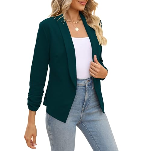 Image of POGTMM Women 3 /4 Sleeve Blazer Open Front Cardigan Jacket Work Office Blazer