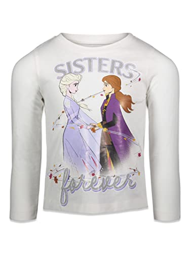 Disney Frozen Princess Anna Elsa Toddler Girls 3 Pack T-Shirts Blue/Purple/White 4T #TOP4