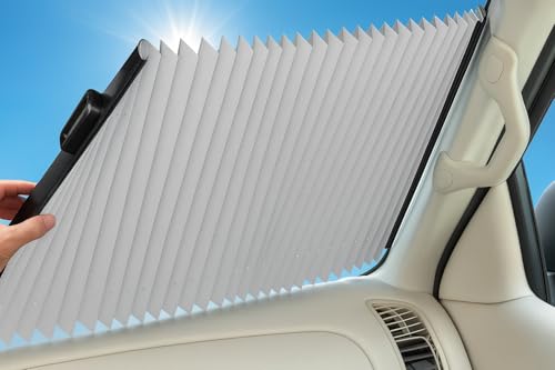 Dash Designs 25" Retractable Windshield Sunshade - Car & Truck Windshield Shade for SUVs, Pickups & Sedans, Accordion Retractable Design, UV Protection, Heat Blocking Sun Shade by Dash Designs - Used condition - US$39.22