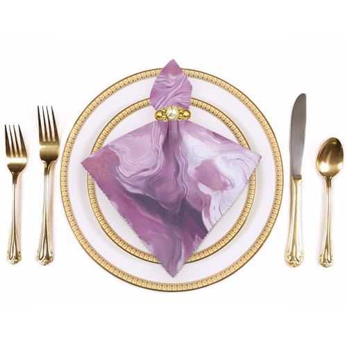 Servilletas de Tela Cuadradas Floral Morado Perla 4 Pzs miniatura 3