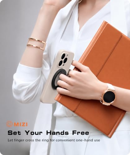 Image of Mizi Magnetic Phone Grip Holder for Mag Safe, Thin Silicone Finger Loop Ring Compatible with iPhone 18 /17 /16 /15 /14 /13 /12 & Mag Safe Cases - Black
