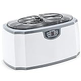 Automatischer Schnitt in 3 Minuten Der Standardwert ist dreimal länger, ausreichend für kontaminierte Objekte wie Reinigungslinsen, Zahnersatz, Schmuck, Uhren usw., unregelmäßige Gegenstände und Wiederherstellen von Objekten ohne zusätzliche Vorsichtsmaßnahmen. (Fügen Sie wenige Tropfen Reinigungsmittel für Effizienz hinzu) Einfache Reinigung mit Leitungswasser