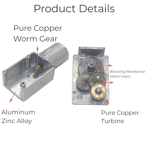 DC 12V Schneckengetriebemotor Mit Drehmoment CW/CCW Drehzahlminderungsmotor Wendbarer Getriebemotor Für Fenster Türöffner Miniaturwinden (40RPM)