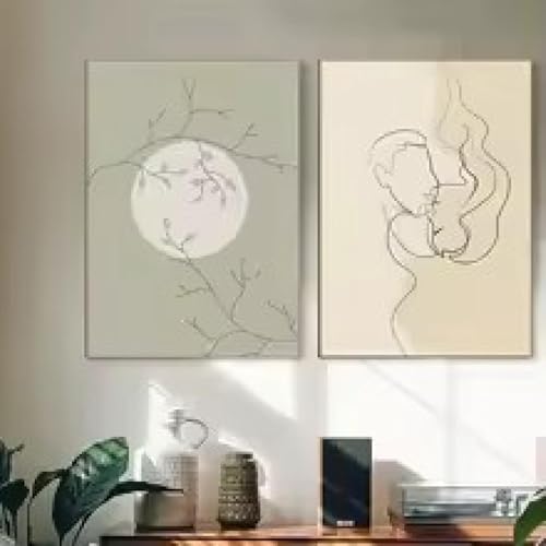 Poster minimaliste silhouette de femme decoration murale pour chambre et bureau chic