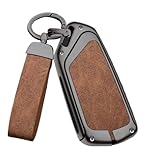 CIJFRNAKL Housse De Protection pour Clé De Voiture Compatible avec Vo&lks&wagen Go&LF 8 Mk8 2020 Skoda Minolta A8 2021 Coque de clé de Voiture(Black and Brown D)