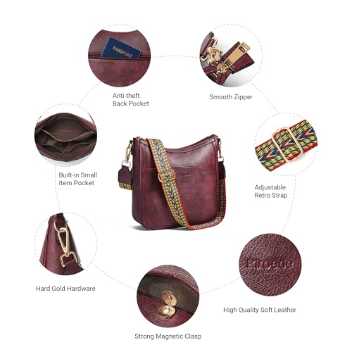 Image of Leather Crossbody Purse for Women Crossbody Bag for Daily Travel | Trendy Vegan Leather Medium Crossbody Purse with Adjustable Strap Women's Hobo Shoulder Handbags for Work