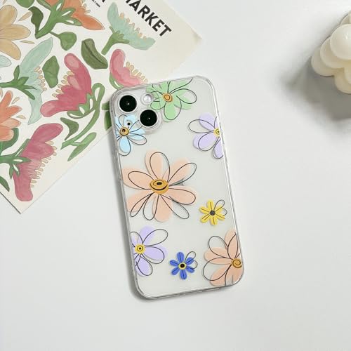 Lovmooful Compatible for iPhone 15 Plus Case Cute Clear Flower Floral Color Design for Girls Women Soft TPU Shockproof Protective Girly for iPhone 15 Plus-Big Color Flower by Lovmooful - Used condition - Image 2