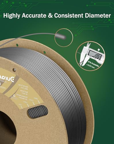Image of DURAMIC 3D PLA Filament Basic for 3D Printer Neatly Wound Easy Printing | 3D Printing Filament 1.75mm, Dimensional Accuracy + /- 0.02 mm, Fit Most FDM 3D Printers 1KG PLA Silver