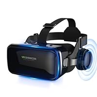 FIYAPOO 3D VR Brille mit HiFi Kopfhörern, Immersive Virtual Reality für Spiele & Filme, Ergonomisches Design, Unterstützt 4,7-6,6 Zoll Smartphones, Weihnachten Geschenk für Kinder