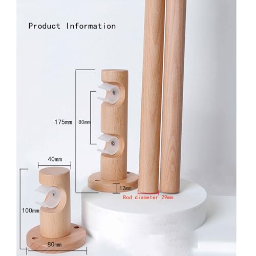 2,5 cm karnisz z litego drewna ze wspornikiem – elegancki pojedynczy tor do drzwi 260 cm, idealny do wystroju domu, stylowe ozdoby okienne, upiększa każde pomieszczenie