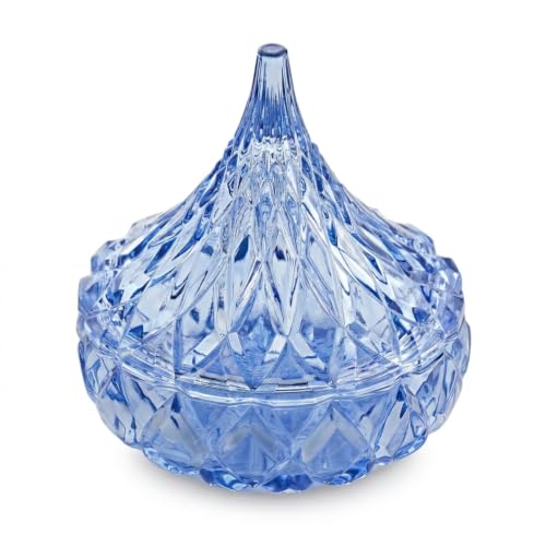 Godinger Blue Glass Hershey Kiss Candy Dish - A Sweet and Stylish Delight by Godinger - Used condition - US$19.29