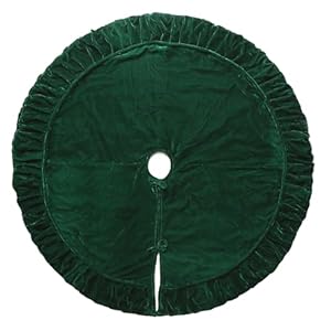 Vickerman 60" Plush Emerald Green Velvet Christmas Tree Skirt Vickerman 60 Plush Emerald Green Velvet Christmas Tree Skirt