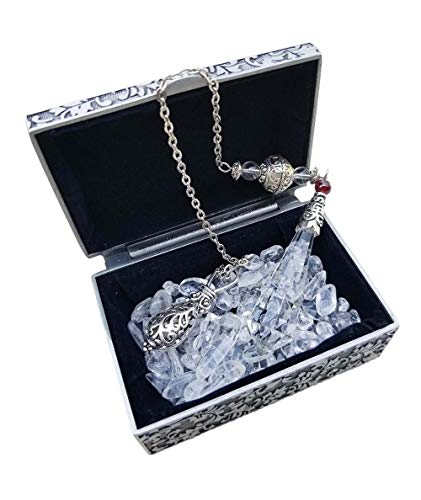 Spirit Hunter Natural Clear Quartz Pendulums for Divination - Professional Crystal Dowsing Pendulum Box Included.