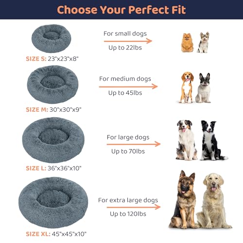 Donut Dog Bed - Premium Comfort for Anxiety Relief - Fluffy & Calming Design with Ultra-Plush Support | Cozy Round Dog Bed with Super Soft Circle Style (Size S Dark Grey) - Image 6