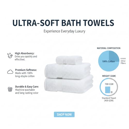 Image of Sulfar 100% Terry Ring Spun Cotton Face Towel - Quick-Dry, Highly Absorbent (480 GSM) (30 x 30 Cm) White (Pack of 2)