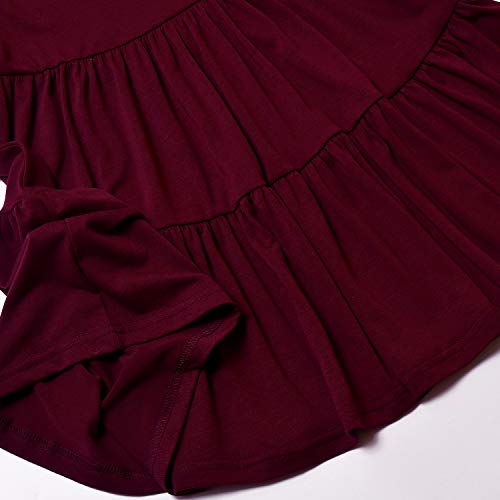 Perfashion Girls Long Sleeve Dresses Tiered Ruffle Swing Tunic Midi Dress 4-13Y4