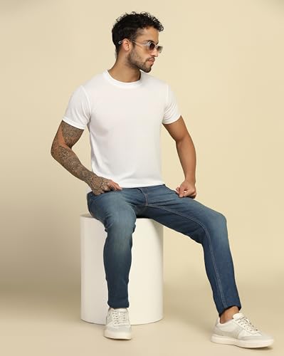 Image of VastraVibes Cotton Regular Fit T-Shirt Round Neck Casual Mens Plain Tshirt