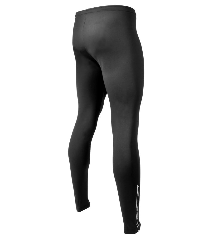AERO|TECH|DESIGNS | Men's USA Classic Thermal Fleece Unpadded Workout Tights | Black | Large