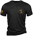 Nine Line Duck, Duck, Off Road Triblend T-Shirt - Unisex Patriotic Shirt - Dropline Logo and American Flag on Sleeve (US, Alpha, Medium, Black)