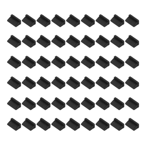 Bouchon anti-poussière USB Type A PATIKIL en silicone noir pour port femelle ordinateur, 60 pcs