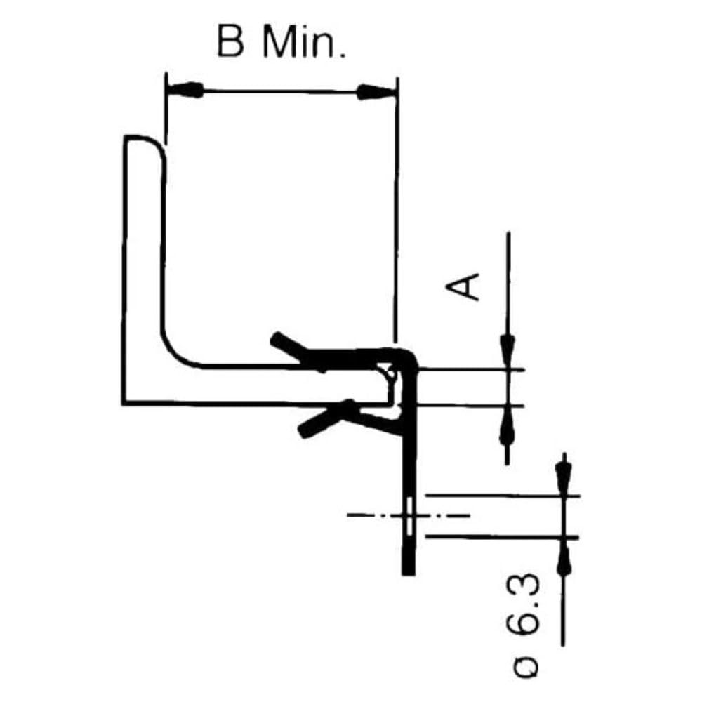 CLIP IN ACCIAIO PER FISSAGGIO SU TRAVE DI FERRO AD H (Per aletta da 4 a 10 mm)