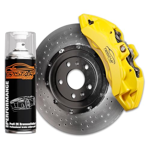 TRISTARcolor 2K Bremssattellack Flash Yellow Spraydose Sprühdose Spritzlack Sprühlack 400ml schnelltrocknend