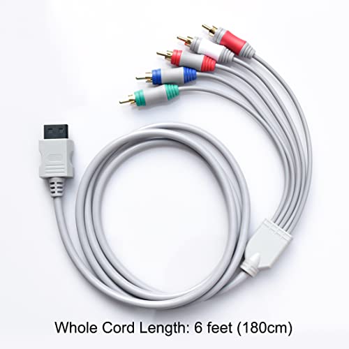 Image of Bealuffe Component Cable for Wii for Wii U Multi Out 5RCA 480P HD Audio Video Cable 6 Feet