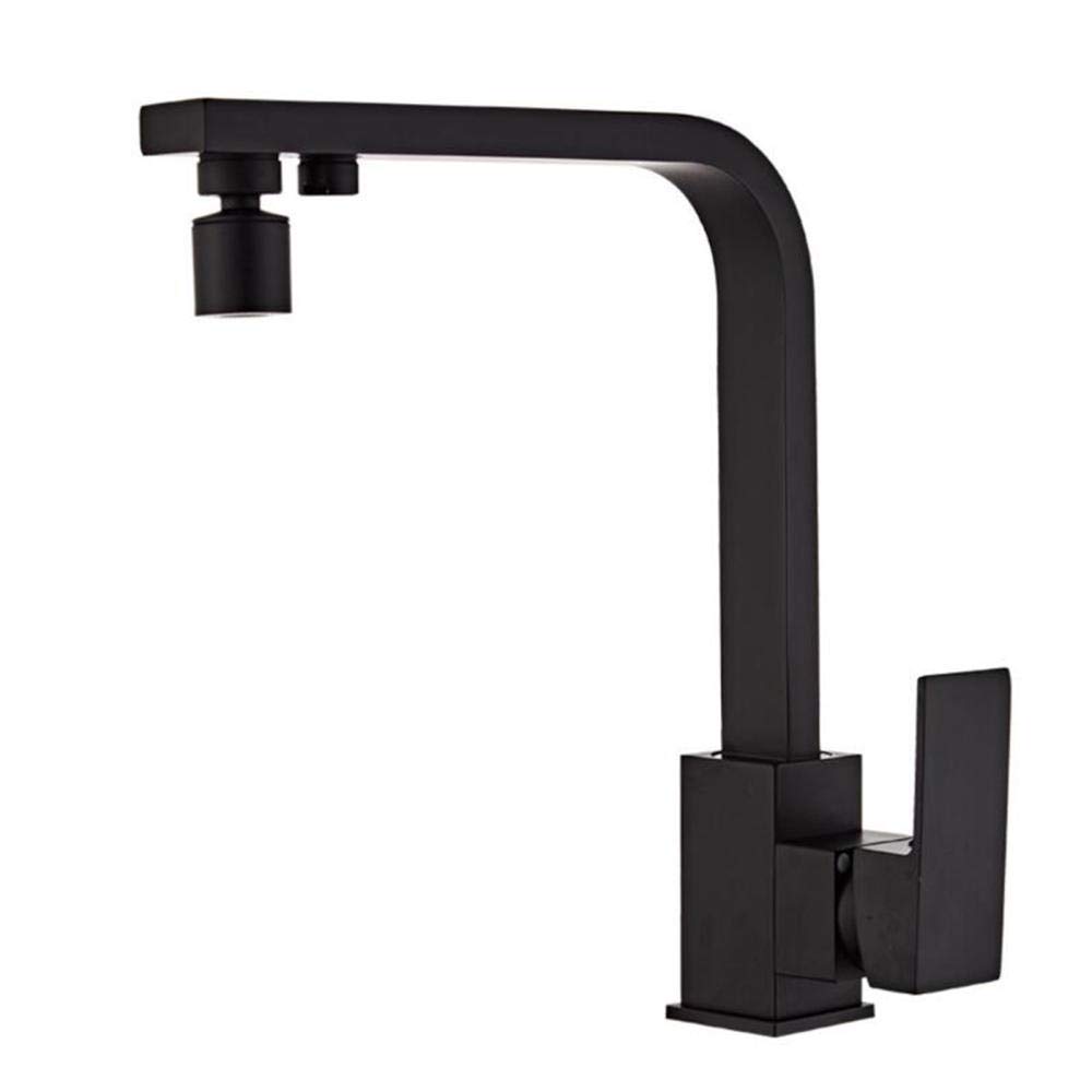 WDSOPK 3 Way Water Filter Tap Kitchen Taps 3 in 1 Kitchen Sink Mixer Tap Black Hot and Cold Water Purification Brass Direct Drinking Multi-Mode Filtered Sink Faucet