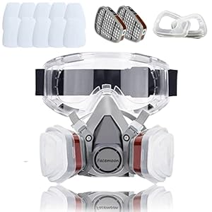 Respirator Mask,Safety Dust Face Cover,Dust Face Cover Paint Face Cover,Gas Mask With Filter,For Paint,Dust And…