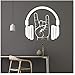Produktbild MINGKK Wandaufkleber Kopfhörer Wandtattoo Vinyl Kunst Design Rockmusik Musical Schlafzimmer Dekoration Teen Wohnzimmer Wandbild Ornament Tapete 57X57 CM