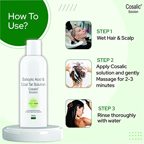 Image of Salve Cosalic Anti-Dandruff Shampoo - 200ml (Pack of 2) with Coal Tar & Salicylic Acid Shampoo | Gentle Scalp Care for Dry, Itchy, Flaky Scalp