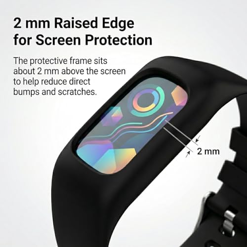Juaupepo One-Piece Silicone Band Compatible with Fitbit Charge 6 / Charge 5 / Charge 3 /Charge 4, Protective Replacement Strap with Metal Buckle, No Connector Needed, Raised Bezel by Juaupepo - Image 6