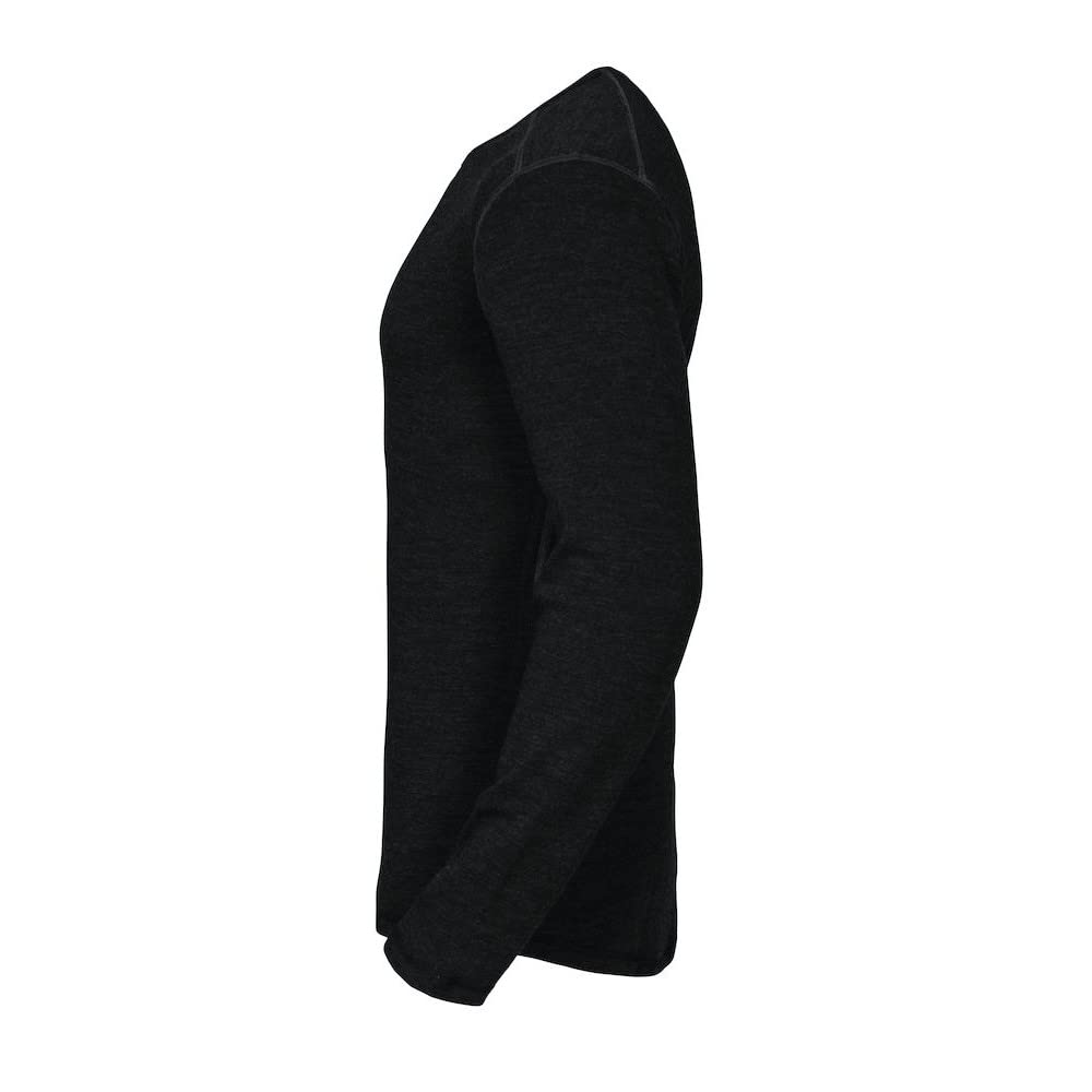Camiseta Térmica de Lana para Hombre (M) (Negro)