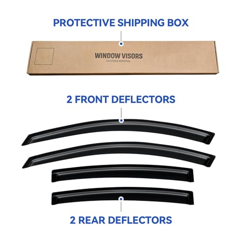 Image of Window Visors Rain Guards Shield for 2010 2011 2012 2013 Mazda 3 Sedan, Out-Channel Window Vent Wind Deflectors Visors Shades for 10 11 12 13 Mazda 3 (Not for Mazda 3 Hatchback)