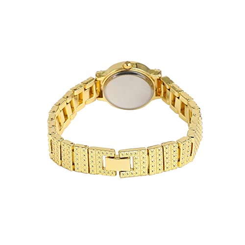Image of Haute Sauce Women's Embellished Analog Dial with Stainless Steel Strap | Battery Power | Foldover Closure | Quartz Movement | Fashion Wrist Belt Watch for Female and Girls