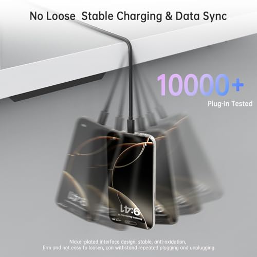Image of LDLrui 10FT USB A to USB C Cable 1Pack | USB to USB C Data Cable with 60W 20V /3A Fast Charging & Sync for Laptop, iPhone, Samsung Galaxy, Webcam and Car