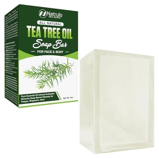 Tea Tree Oil Soap Bar for Face & Body, 4oz – Antifungal Antiseptic Natural Remedy Skin Cleanser – Pure Essential Oil Infused Skincare Cleansing Anti Fungal Bar Soap for Fungus, Ringworm, Acne