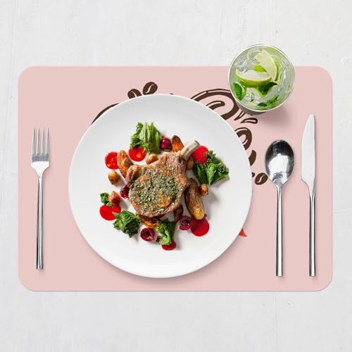 Sets de table souples rose dessous liège napperons grand format café - 7