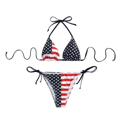 Shffuw BañAdor Bikinis Mujer 2025 Biquini Trajes de baño Bikini envolventes con Parte Inferior Sexy para Mujer Parte De Arriba Bikini Natacion (Red, L)