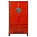 Fine Asianliving Armadio Antico Cinese Per Matrimoni Rosso L104xP50xH186cm