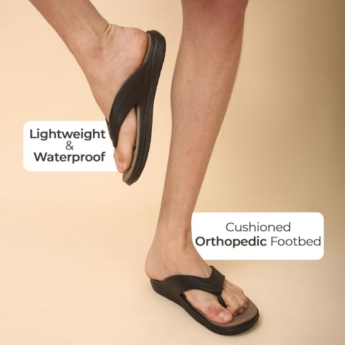 Image of YOHO Snugly Flip Flops for Men | Orthopedic Slippers & Relieving Acupressure | Waterproof Monsoon Footwear | Dual-Tone Design