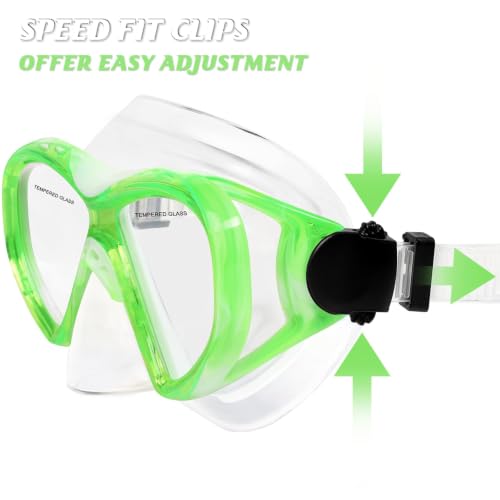 Image of Kids Swim Goggles Snorkel Diving Mask for Boys Girls Ages 5-15, Anti-Fog Swimming Goggles with Nose Cover