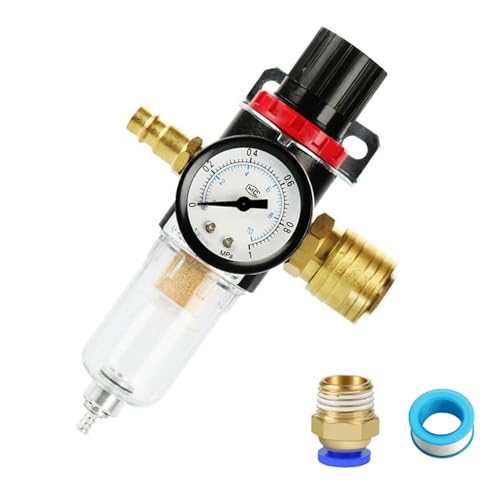 Unidad de mantenimiento de aire comprimido reductor de presión 1/4', regulador de aire comprimido con acoplamientos rápidos alemanes y separador de agua para compresor filtro
