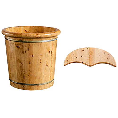 Balde de pies de madera con tapa para baño